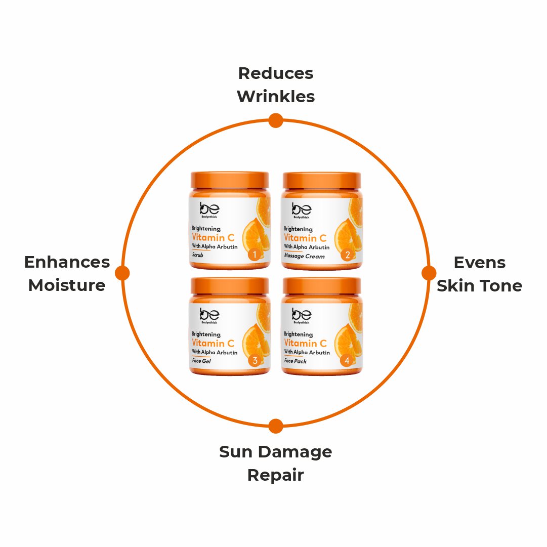 Bodyethick Vitamin C Brightening Solution || 4 Step Facial Kit (1600ml)
