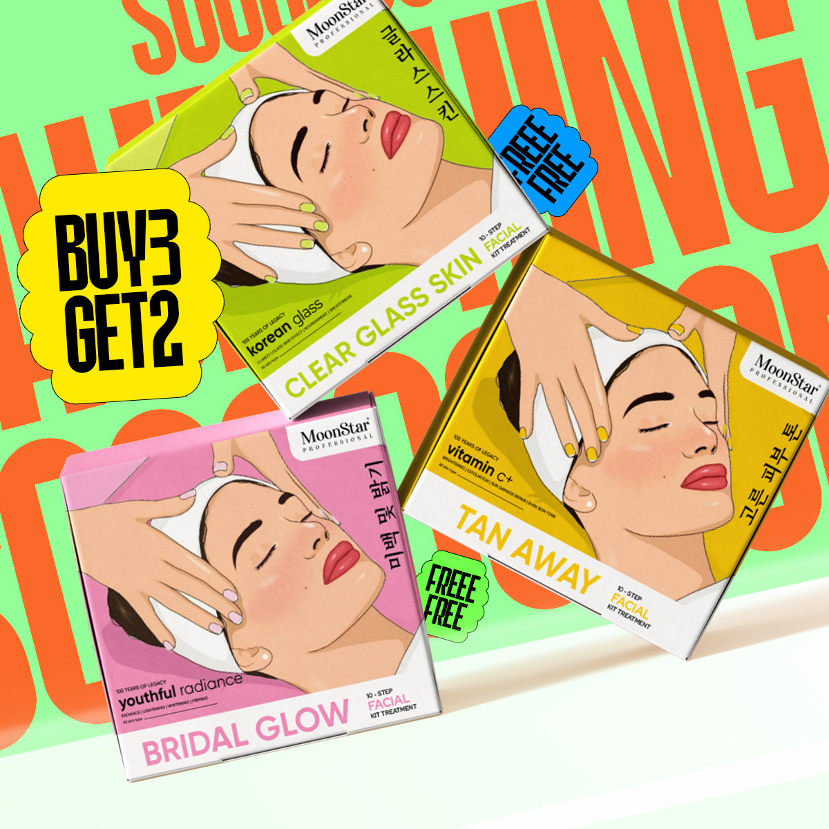 Moonstar 10-Step Facial Kit Treatment Pack of 5 (Buy 3 Get 2 FREE!)