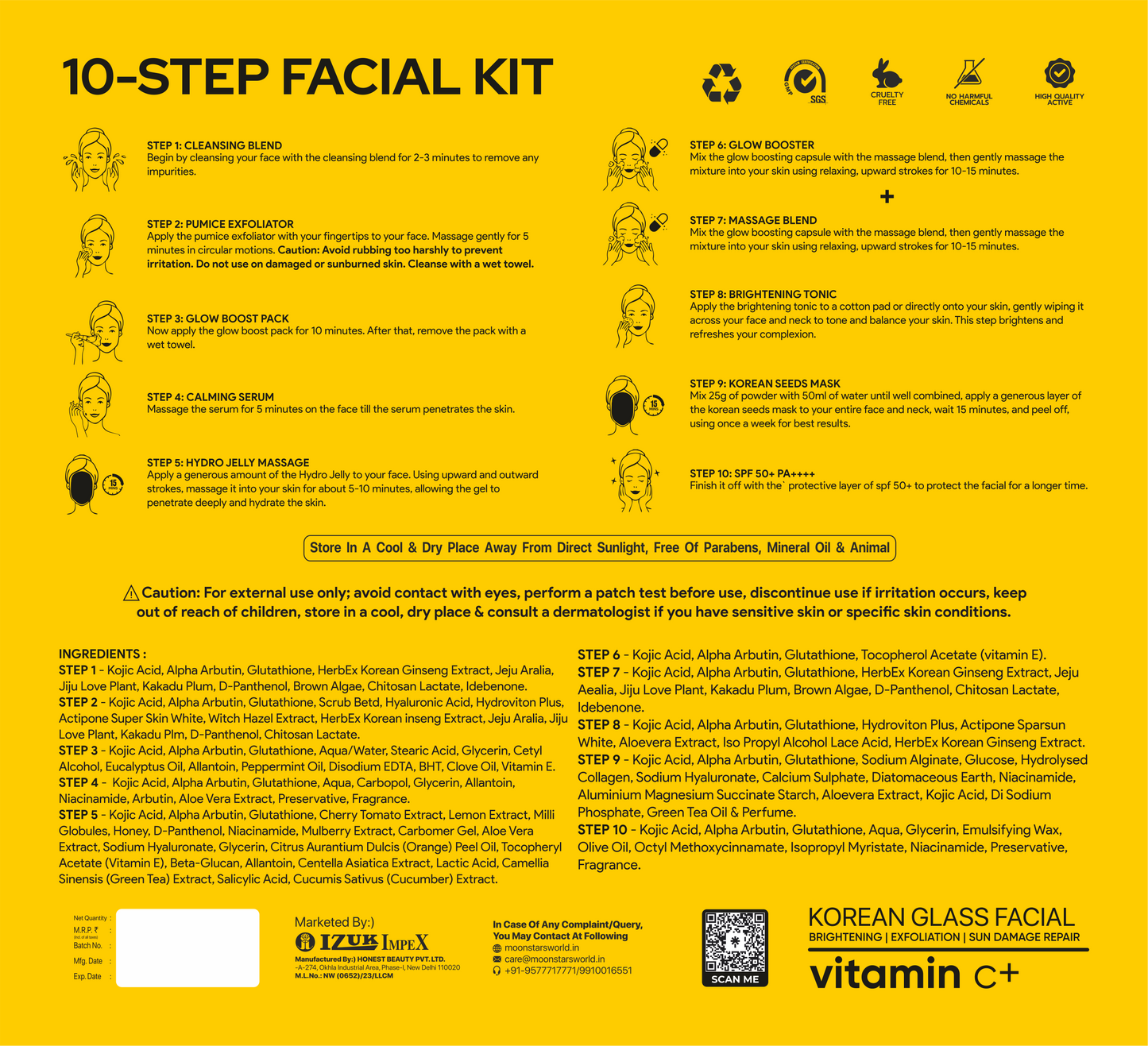 Moonstar 10-Step Facial Kit Treatment Pack of 5 (Buy 3 Get 2 FREE!)