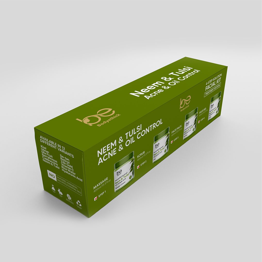 Bodyethick Neem & Tulsi || Acne & Oil Control 4 Step Solution (1600ml)