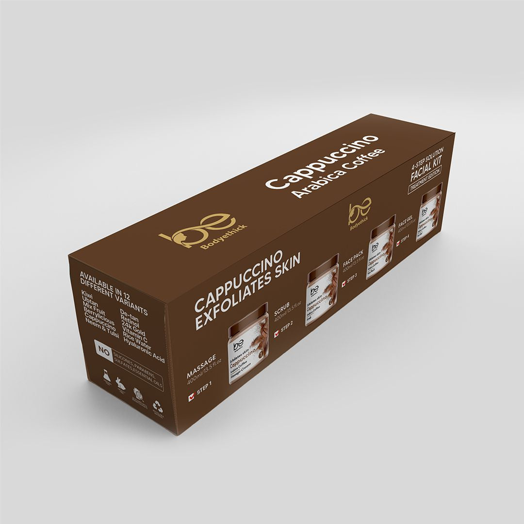 Bodyethick Cappuccino Exfoliates Skin || 4 Step Facial Kit (1600ml)