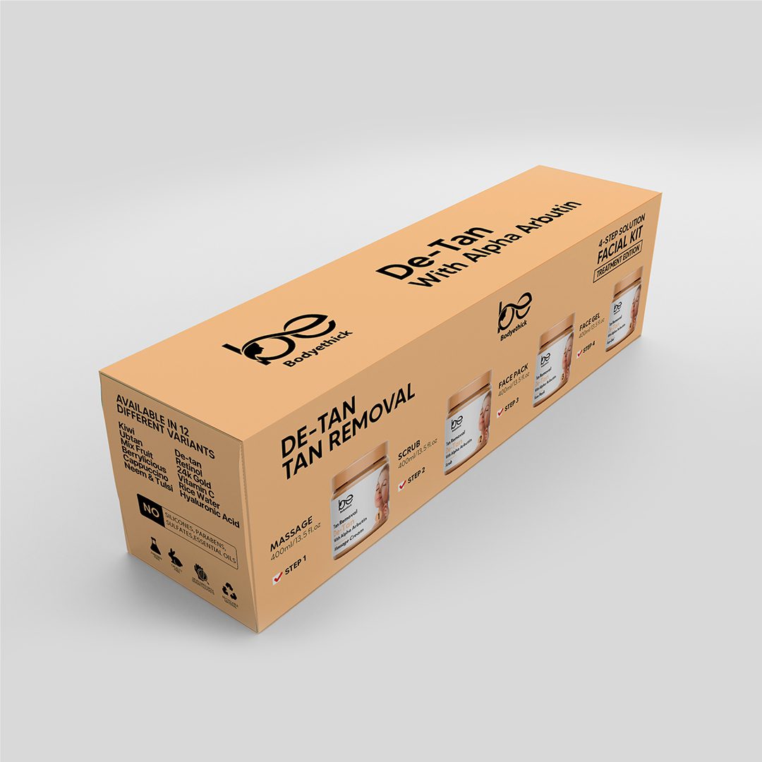 Bodyethick De-Tan || Tan Removal 4 Step Facial Kit (1600ml)