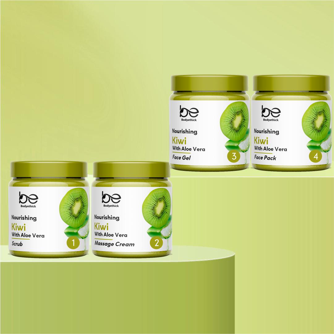 Bodyethick Kiwi Nourishing Facial Kit || 4 Step Solution (1600ml)