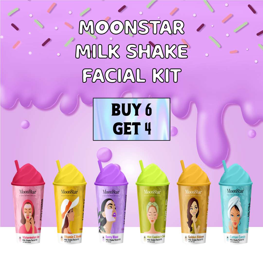 Moonstar Milk Shake Facial Kit Combo Pack of 10 (Buy 6 Get 4)